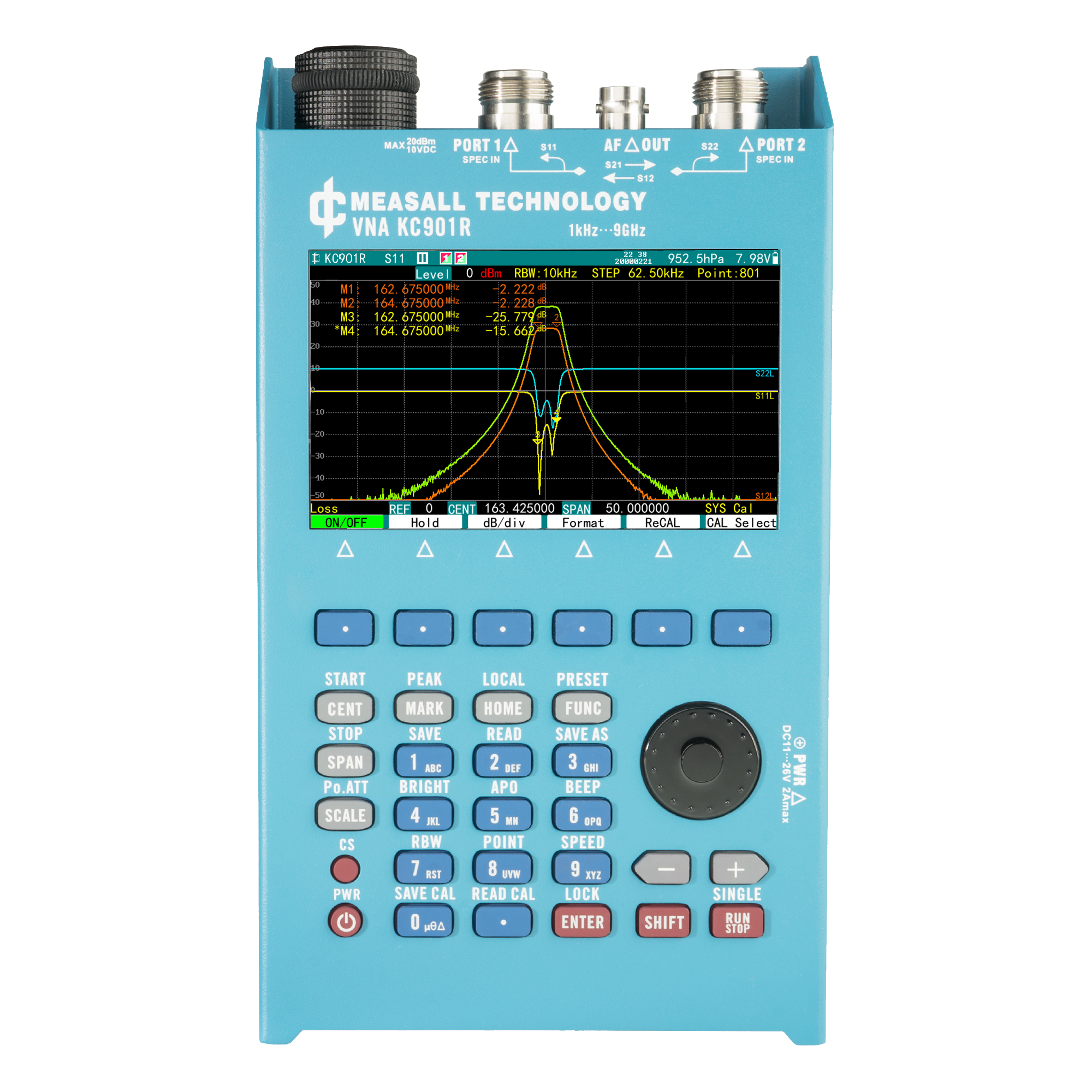 MEASALL Dual Ports Handheld Network Analyzer KC901R 1kHz-9GHz