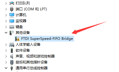 FTDI SuperSpeed-FIFO Bridge shown as unknown device