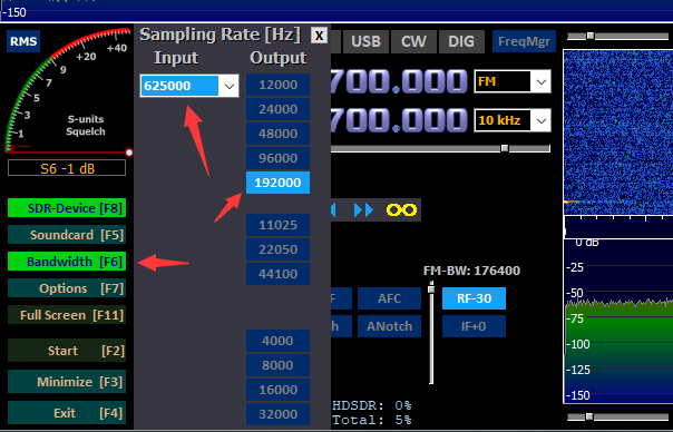 Adjust IQ bandwidth and output