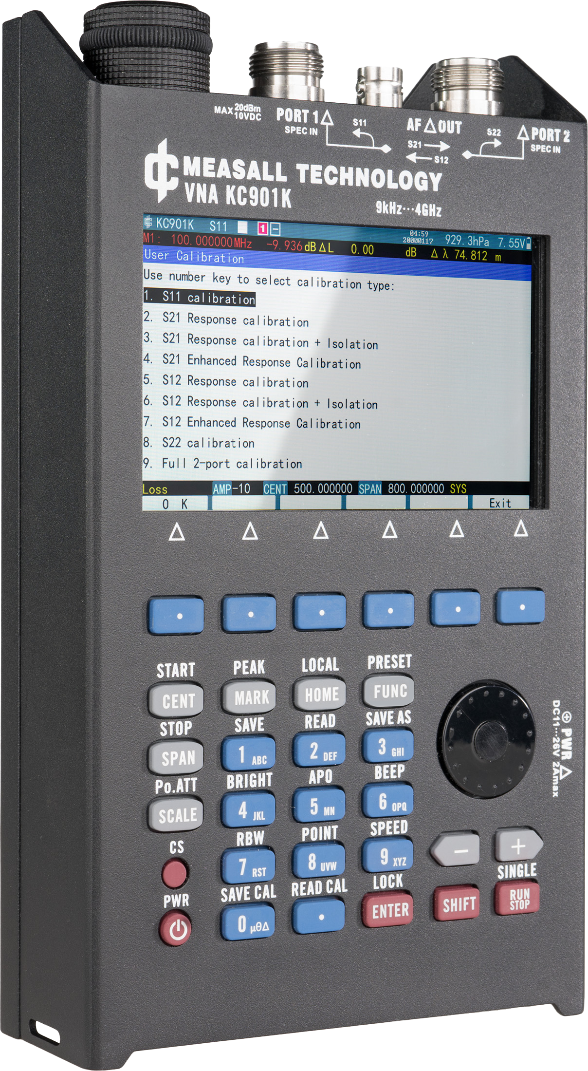 KC901K calibration screen