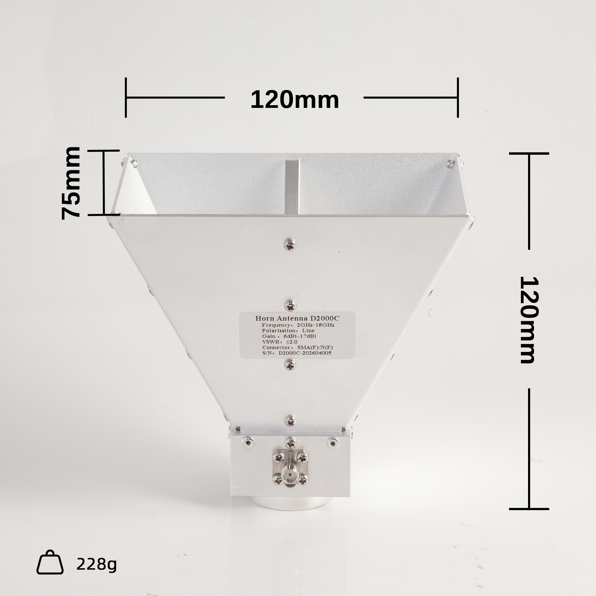 DEEPACE Broadband Horn Antenna D2000C 1.7GHz–20GHz - Image 6